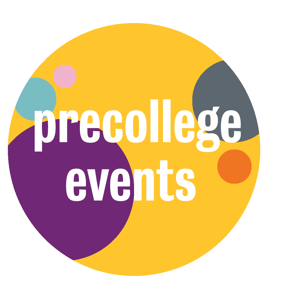 Precollege Events circle icon with text