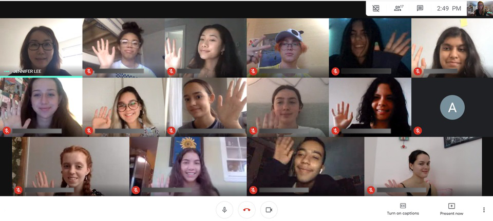 Students in a video call