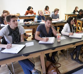 students sitting in a classroom