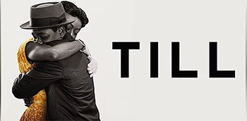 Movie poster for TILL of a man hugging a woman