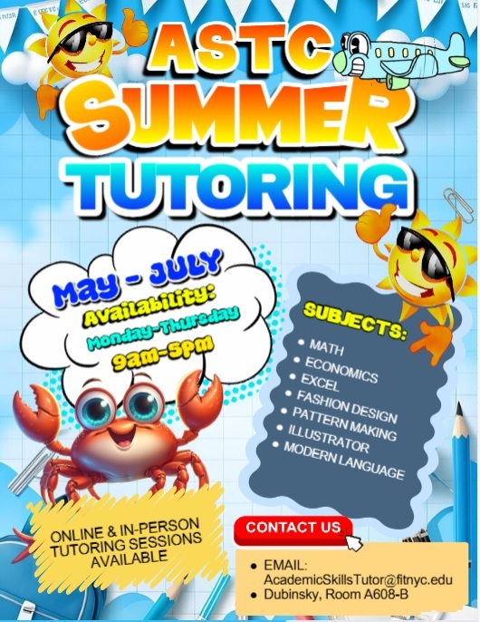 Summer Tutoring Schedule