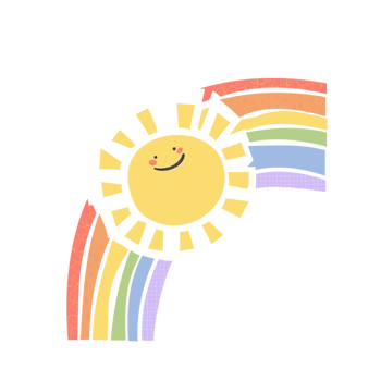 Smiling sun with Rainbow