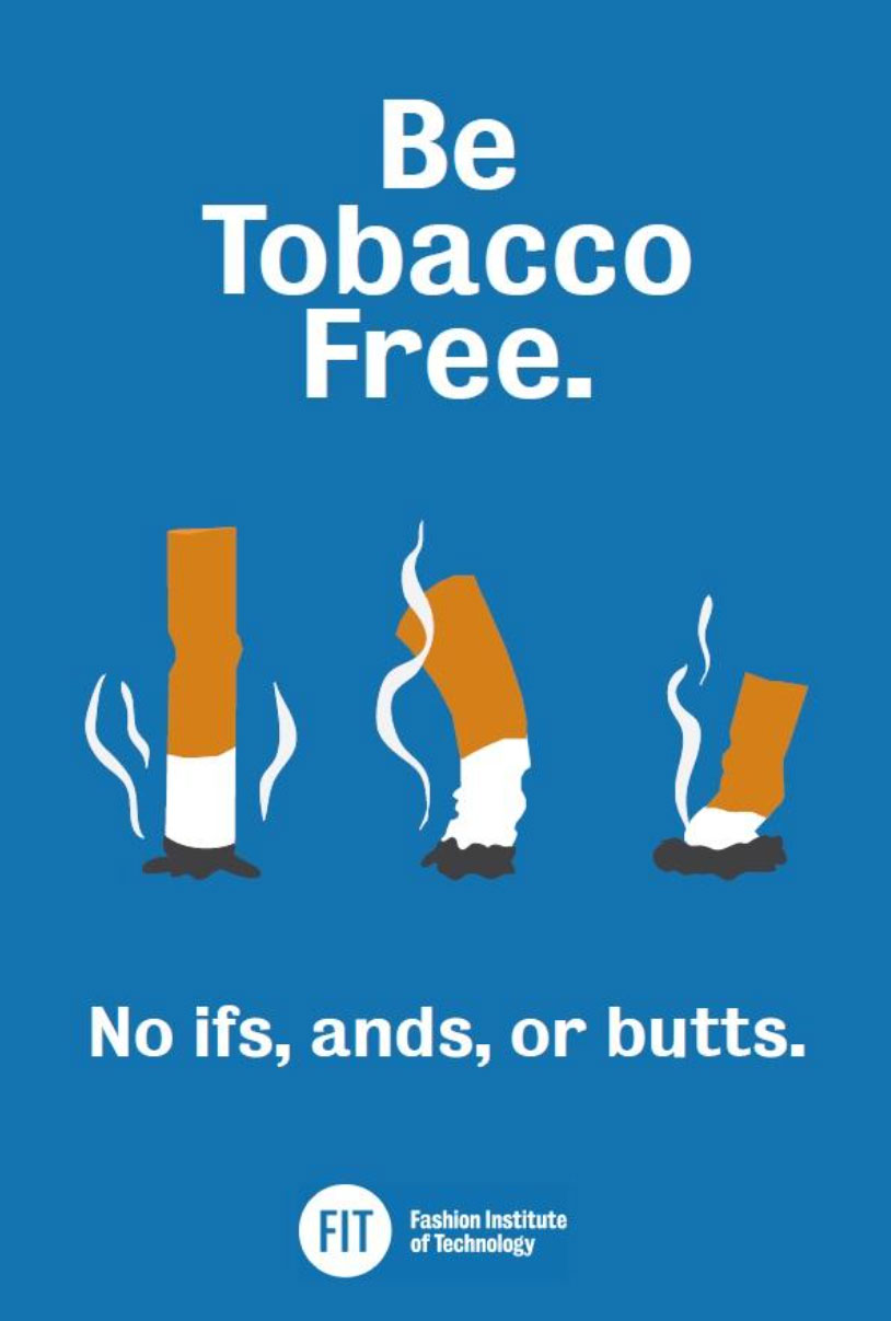 poster saying be tobacco free.