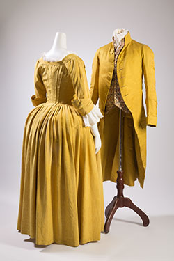 Dress, yellow silk faille