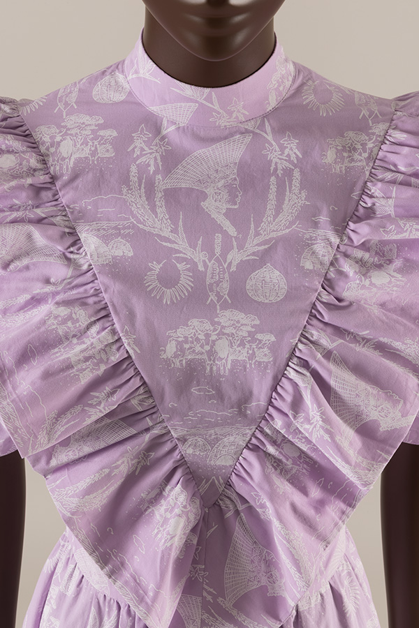 light purple printed cotton dress