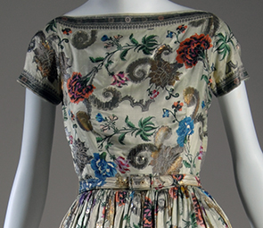 dress bodice with embroidered flowers
