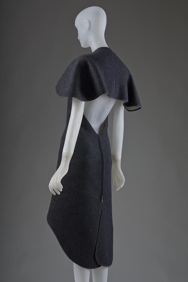 grey dress with back cut out