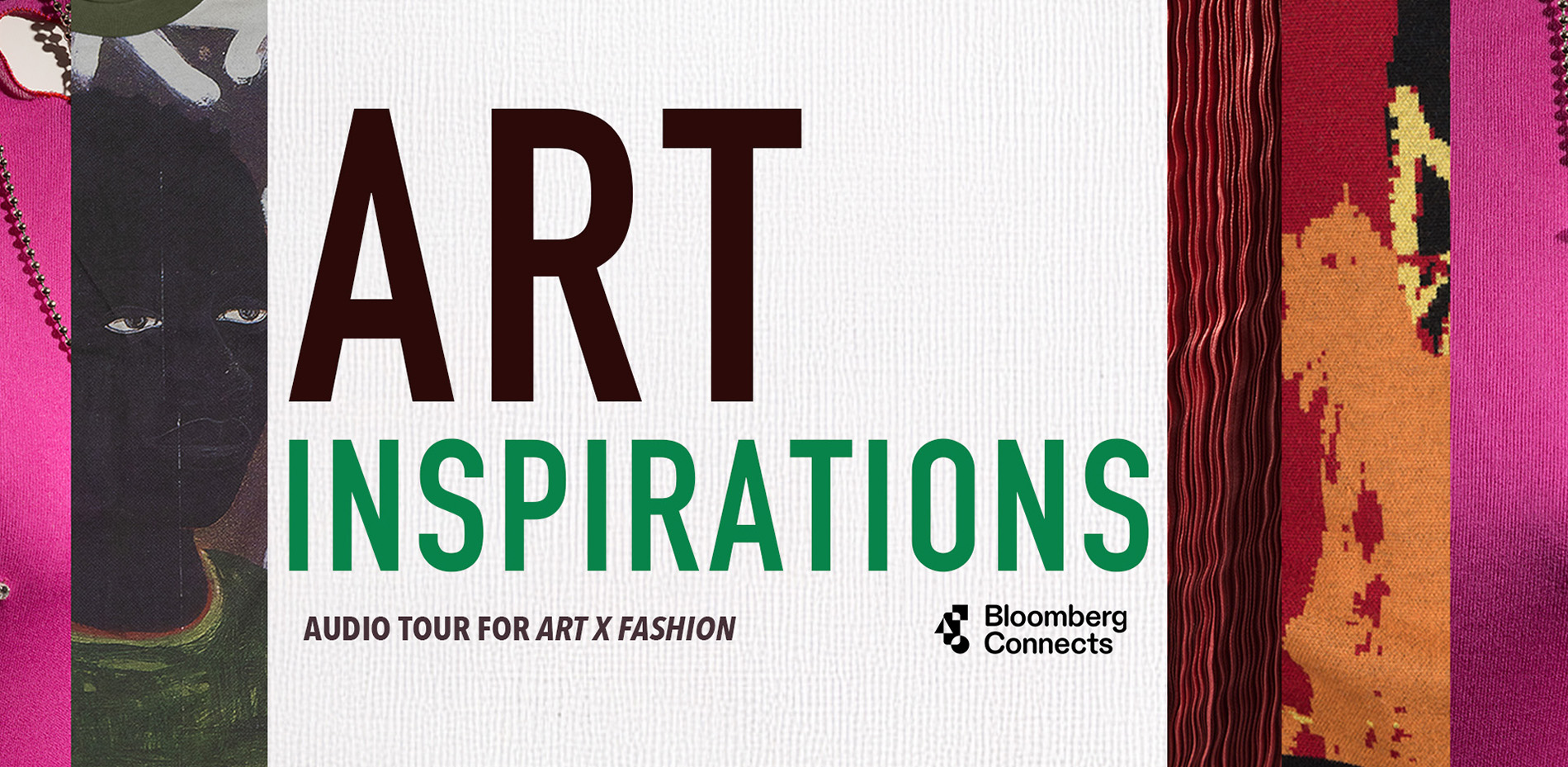 collage of detail shots of several fashion garments with text, 'Art Inspirations