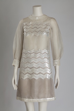 Sequined silk gauze mini-dress