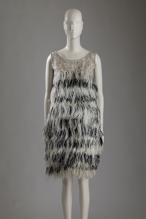 Ostrich feather mini-dress