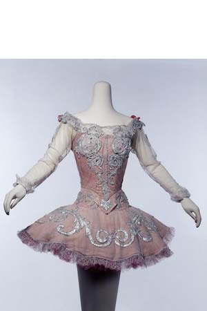 Pink ballet costume with tutu on a mannequin