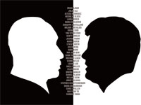 black and white illustration of Martin Luther King Jr and John F Kennedy Jr