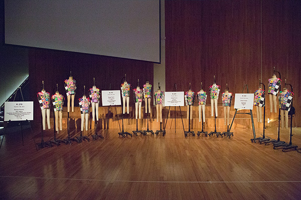 mannequins dressed with students designs 