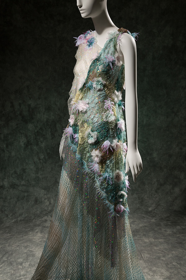 sequined cool tone dress with underwater themes