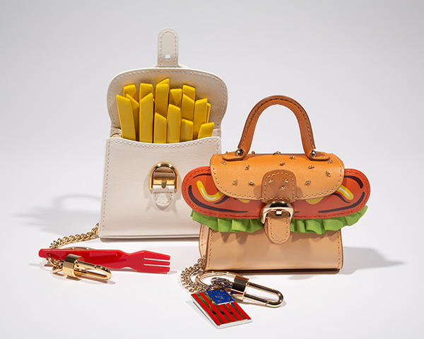 french fry and hot dog purses