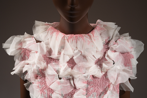Pink lace detail image of dress