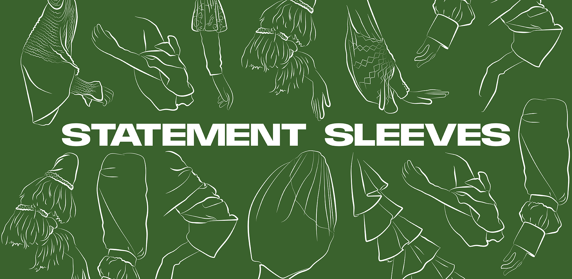 the words statement sleeves surrounded by line drawings of various sleeve types