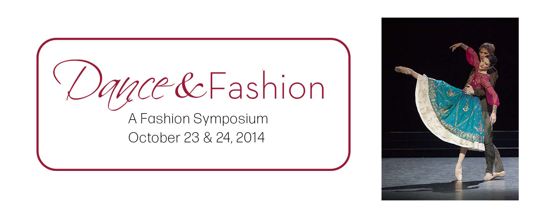 Symposium title with an image of two ballet dancers