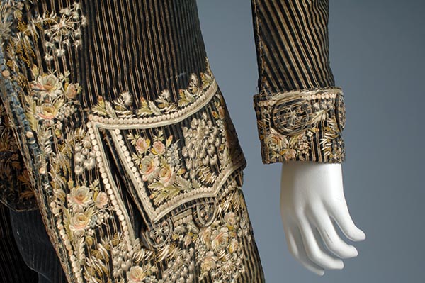 close up of pocket on an embroidered jacket