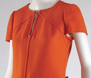 orange top with zipper neck 