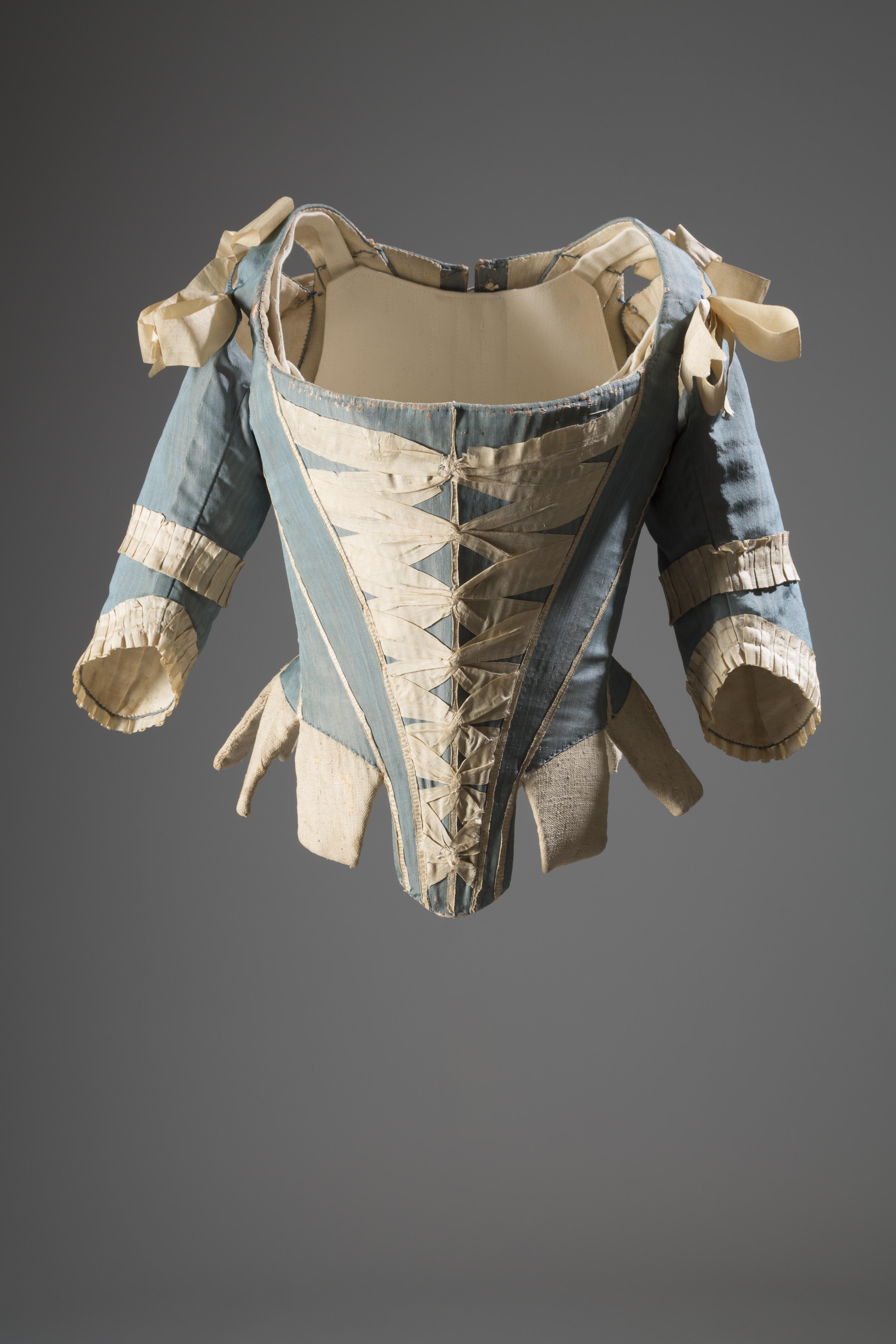 corset top with lace-up front and sleeves