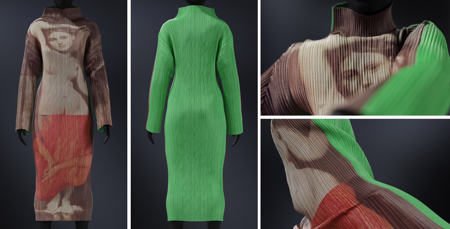 screen shots of Issey Miyake on Virtual Fashion Archive website