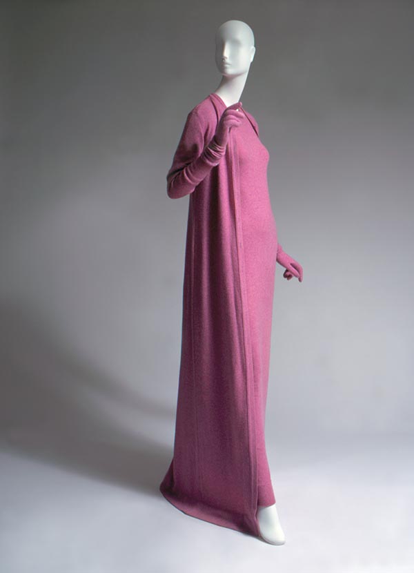 Halston, evening ensemble with gloves