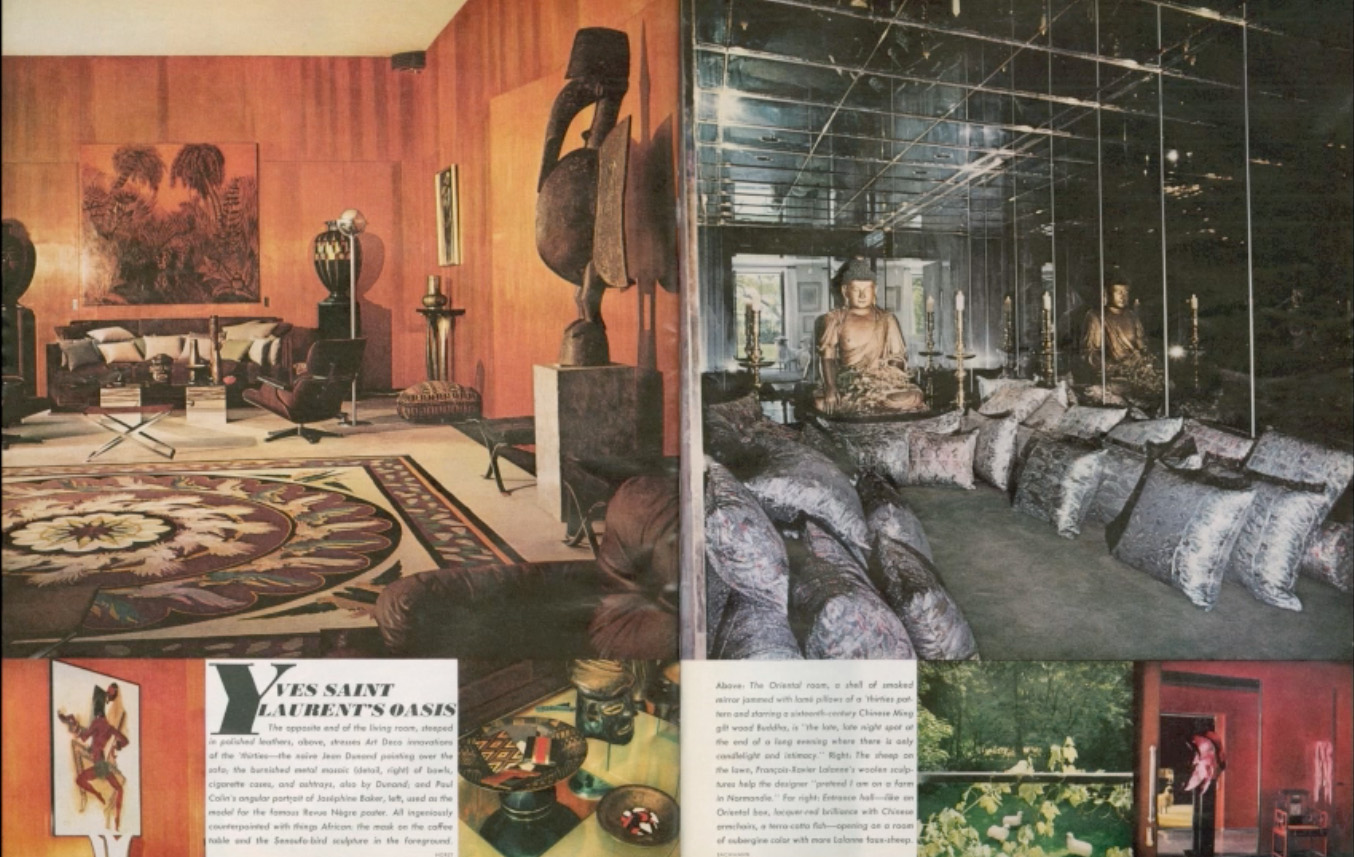 magazine spread with ysl interiors